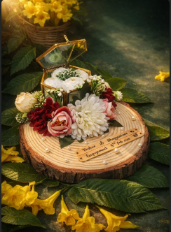 Customized engagement ring platter by Gifty Bloom